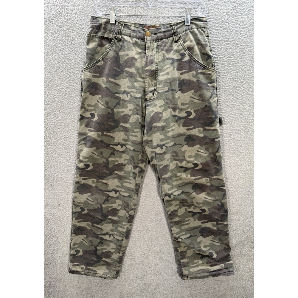 Marino Bay Pants Mens 32x30 Camouflage Carpenter Fleece‎ Lined Outdoors Workwear